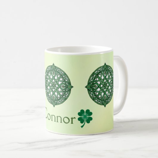 Celtic Knot Circles St. Patrick's Day Kaffeetasse (VorderseiteRechts)