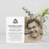 Celtic Knot Classic Irish Funeral Memorial Foto Einladung (Stehend Vorderseite)