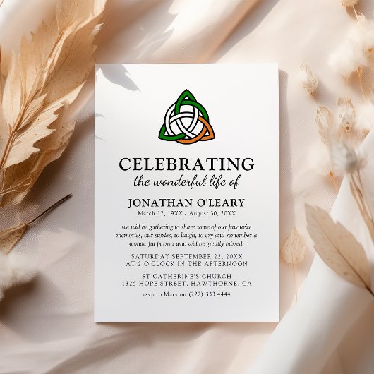 Celtic Knot Classic Irish Funerbital Einladung