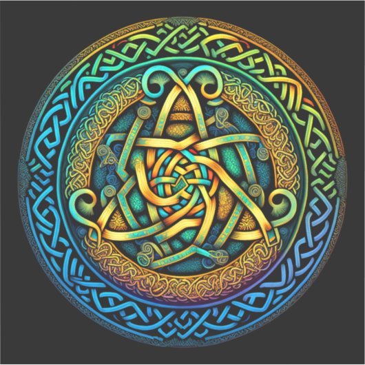 Celtic Knot Colorful Knüpfarbeit Aufkleber (Vorderseite)