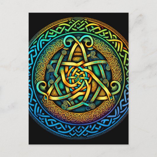 Celtic Knot Colorful Knüpfarbeit Postkarte (Vorderseite)