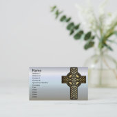 Celtic Knot Cross in Gold und Schwarz Visitenkarte (Stehend Vorderseite)