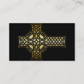 Celtic Knot Cross in Gold und Schwarz Visitenkarte (Rückseite)