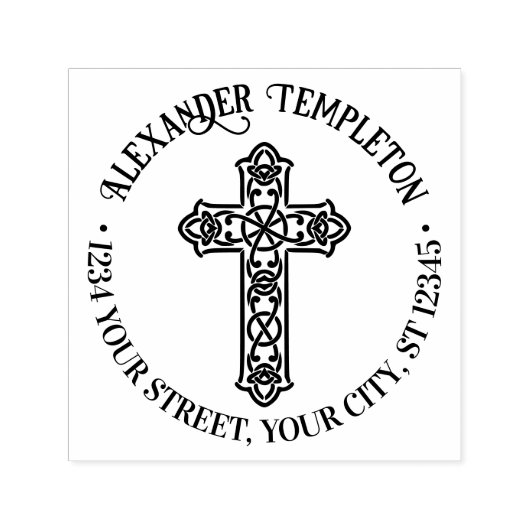 Celtic Knot Cross Name Rücksendeadresse Permastempel (Design)