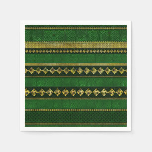 Celtic Knot Decorative Gold und Green Muster Serviette