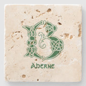 Celtic Knot Decorative Hauptstadt B Steinuntersetzer (Vorderseite)