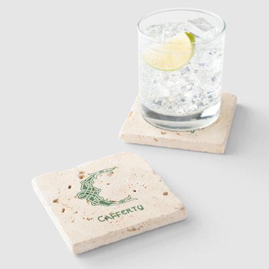 Celtic Knot Decorative Hauptstadt C Steinuntersetzer (Seitenansicht)