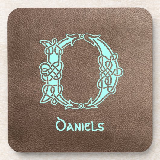 Celtic Knot Decorative Hauptstadt D Getränkeuntersetzer (Vorderseite)