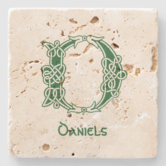 Celtic Knot Decorative Hauptstadt D Steinuntersetzer (Vorderseite)