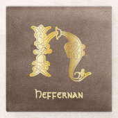 Celtic Knot Decorative Hauptstadt H Glasuntersetzer (Vorderseite)