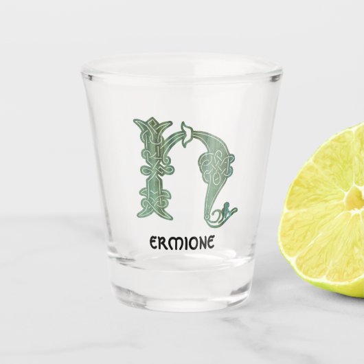 Celtic Knot Decorative Hauptstadt H Schnapsglas (Vorderseite)