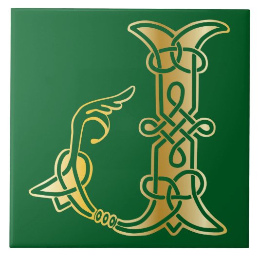 Celtic Knot Decorative Hauptstadt J Fliese (Vorderseite)