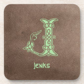 Celtic Knot Decorative Hauptstadt J Getränkeuntersetzer (Vorderseite)