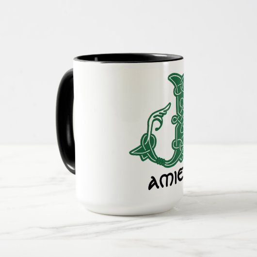 Celtic Knot Decorative Hauptstadt J Tasse (Vorderseite Links)