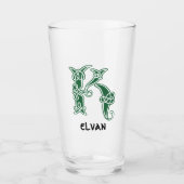 Celtic Knot Decorative Hauptstadt K Glas (Vorderseite)