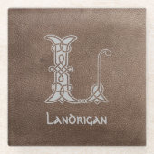 Celtic Knot Decorative Hauptstadt L Glasuntersetzer (Vorderseite)