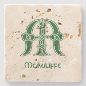 Celtic Knot Decorative Hauptstadt M Steinuntersetzer (Vorderseite)