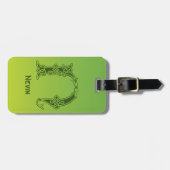 Celtic Knot Decorative Hauptstadt N Gepäckanhänger (Vorderseite horizontal)