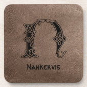 Celtic Knot Decorative Hauptstadt N Getränkeuntersetzer (Vorderseite)