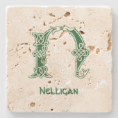 Celtic Knot Decorative Hauptstadt N Steinuntersetzer (Vorderseite)