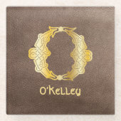 Celtic Knot Decorative Hauptstadt O Glasuntersetzer (Vorderseite)