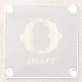 Celtic Knot Decorative Hauptstadt O Glasuntersetzer (Rückseite)