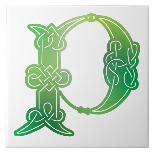 Celtic Knot Decorative Hauptstadt P Fliese (Vorderseite)