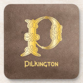 Celtic Knot Decorative Hauptstadt P Getränkeuntersetzer (Vorderseite)