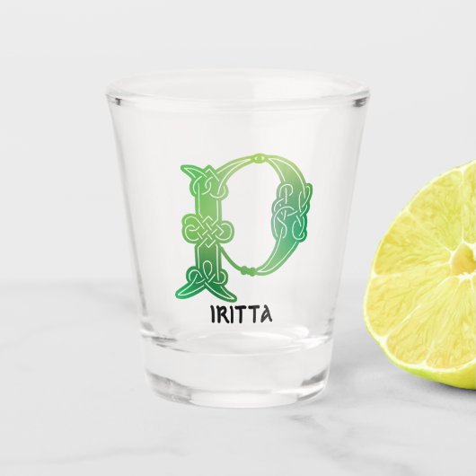 Celtic Knot Decorative Hauptstadt P Schnapsglas (Vorderseite)