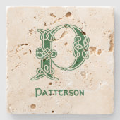 Celtic Knot Decorative Hauptstadt P Steinuntersetzer (Vorderseite)