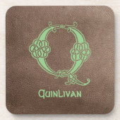 Celtic Knot Decorative Hauptstadt Q Getränkeuntersetzer (Vorderseite)