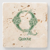 Celtic Knot Decorative Hauptstadt Q Steinuntersetzer (Vorderseite)