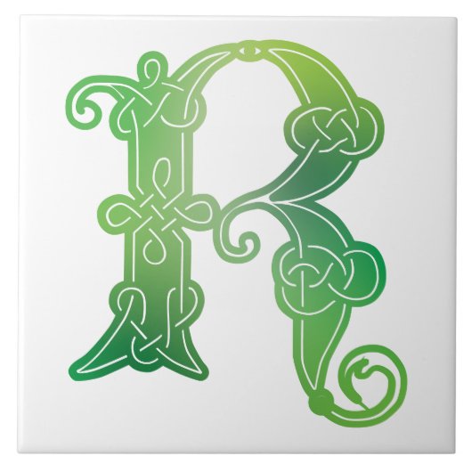 Celtic Knot Decorative Hauptstadt R Fliese (Vorderseite)