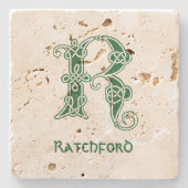Celtic Knot Decorative Hauptstadt R Steinuntersetzer (Vorderseite)