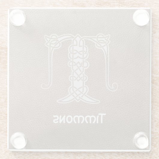 Celtic Knot Decorative Hauptstadt T Glasuntersetzer (Rückseite)