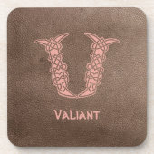 Celtic Knot Decorative Hauptstadt V Getränkeuntersetzer (Vorderseite)