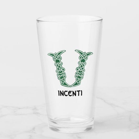 Celtic Knot Decorative Hauptstadt V Glas (Vorderseite)