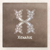 Celtic Knot Decorative Hauptstadt X Glasuntersetzer (Vorderseite)
