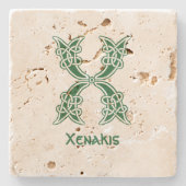 Celtic Knot Decorative Hauptstadt X Steinuntersetzer (Vorderseite)