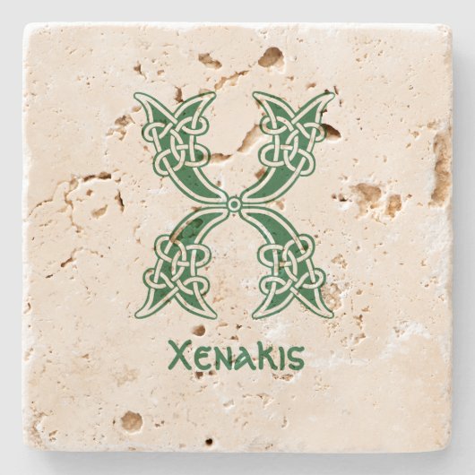 Celtic Knot Decorative Hauptstadt X Steinuntersetzer (Vorderseite)