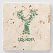 Celtic Knot Decorative Hauptstadt Y aus dem 16. Ja Steinuntersetzer (Vorderseite)