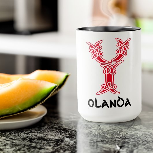 Celtic Knot Decorative Hauptstadt Y aus dem 16. Ja Tasse