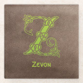 Celtic Knot Decorative Hauptstadt Z Glasuntersetzer (Vorderseite)