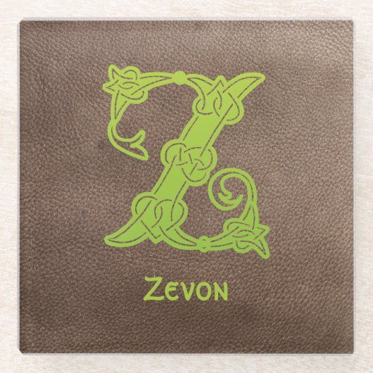 Celtic Knot Decorative Hauptstadt Z Glasuntersetzer (Vorderseite)