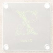 Celtic Knot Decorative Hauptstadt Z Glasuntersetzer (Rückseite)