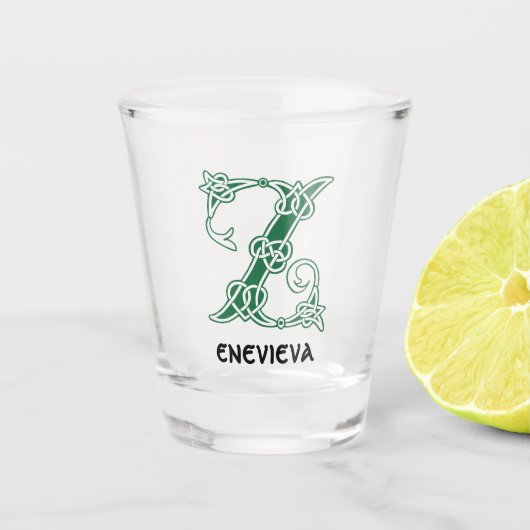 Celtic Knot Decorative Hauptstadt Z Schnapsglas (Vorderseite)