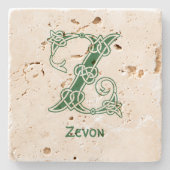 Celtic Knot Decorative Hauptstadt Z Steinuntersetzer (Vorderseite)