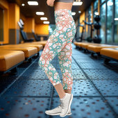 Celtic Knot Delight - Peach, Mint & Coral Capri Leggings