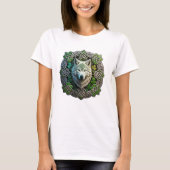 Celtic Knot Design mit einem großen Wolf T-Shirt (Vorderseite)