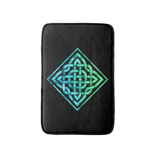 Celtic Knot - Diamond Blue Green Bath Mat Badematte (Vorderseite Vertikal)